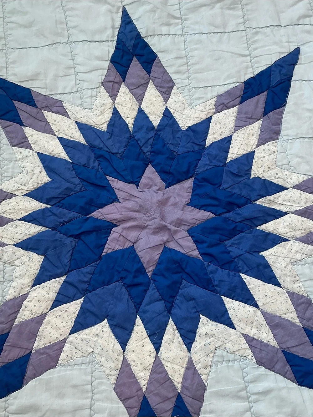 Vintage pale blue Lonestar quilt 76 x 90 USA made